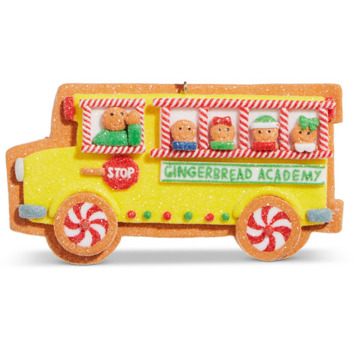 Gingerbread Academy Bus Ornament