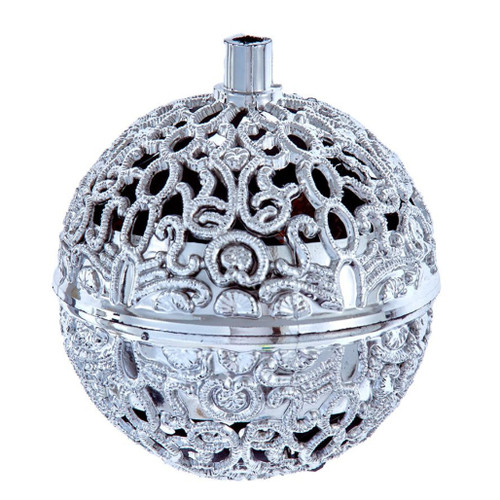 Silver Ball Chirping Bird Sound Ornament 