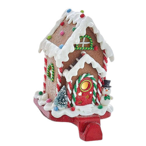 Lighted Candy Gingerbread House Stocking Holder