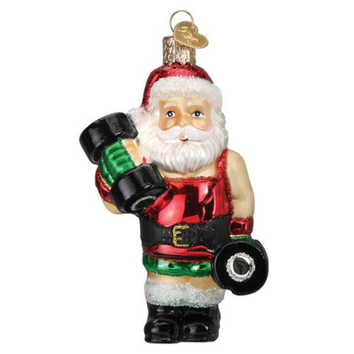 Body Builder Santa Ornament 