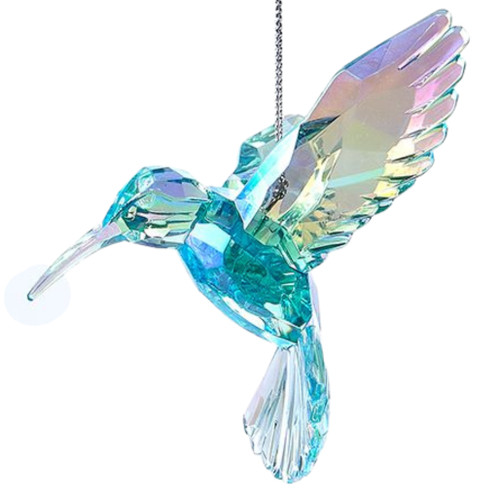 Blue Iridescent Hummingbird Ornament
