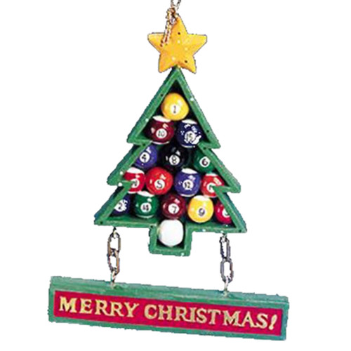 Billiards in A Christmas Tree Themed Rack Ornament
