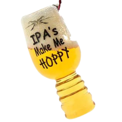 Beer Glass Ornament IPA's Make Me Hoppy 