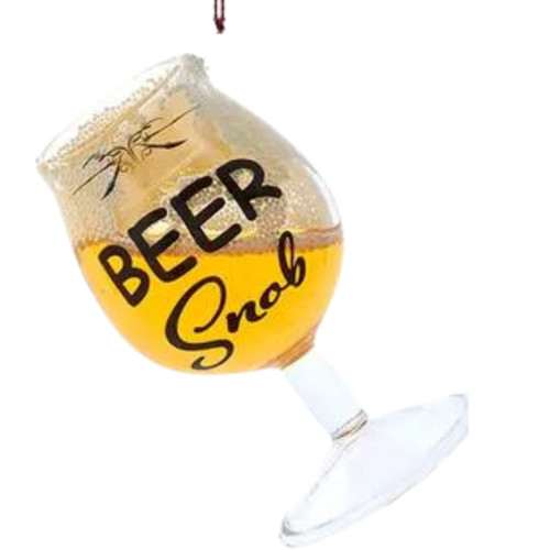 Beer Snob Beer Glass Ornament 
