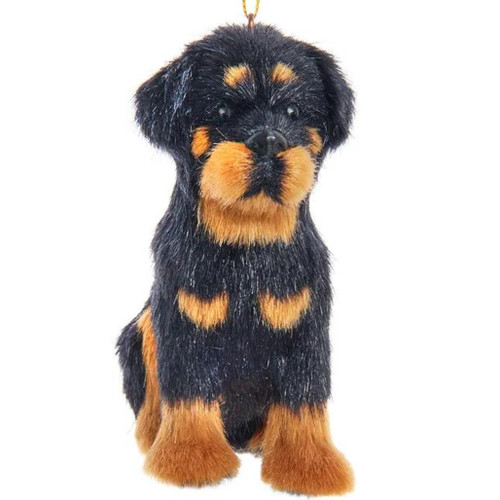 Furry Rottweiler Dog Ornament
