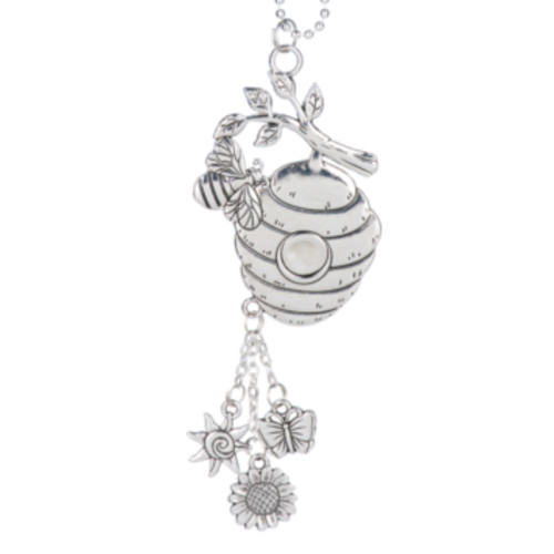 Bee Cone Silver Car Charm Ornament
