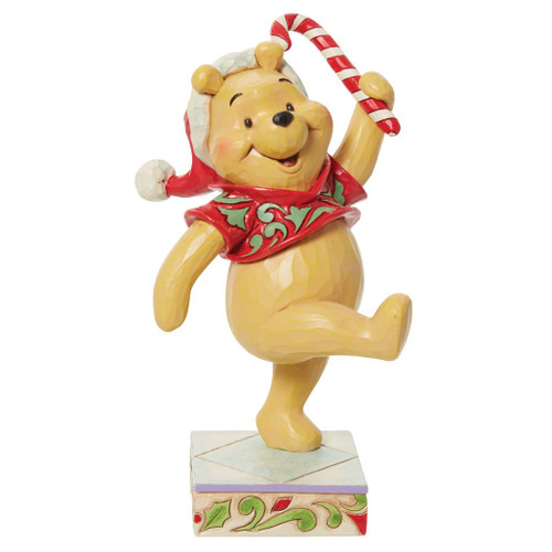 Jim Shore - Disney Traditions - Pooh Christmas Candy Cane Figurine