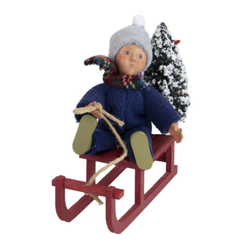 Byers Choice Toddler Boy On Sled