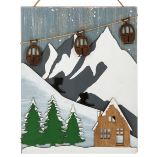 Ski Lodge Lasercut Layered Wall Plaques
