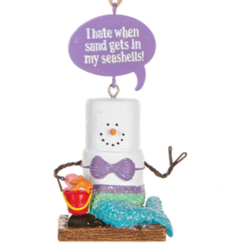 S'Mores Purple Mermaid Ornament
