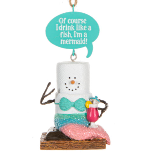 S'Mores Baby Blue Mermaid Ornament
