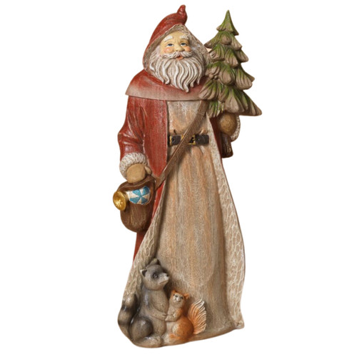 Santa Holding Christmas Tree Figurine