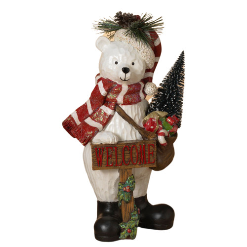 Polar Bear w/Sack Figurine