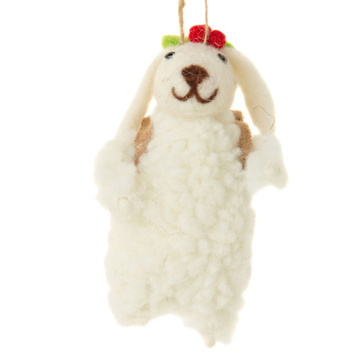 Christmas Sheep w/Backpack Ornament