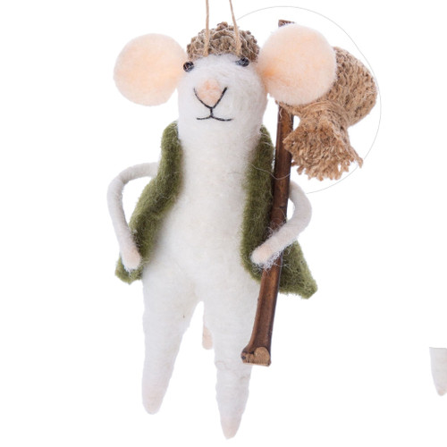 Hiking Mice In Vest Ornament