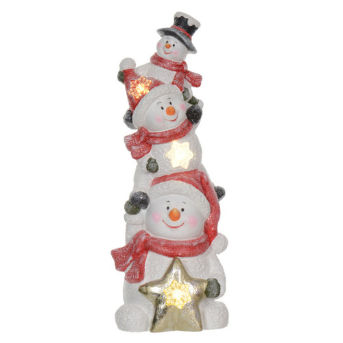 22 Inch Stacked Snowman LED Figurine