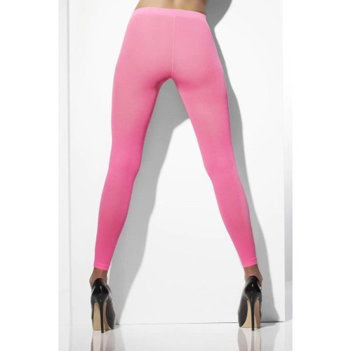 Neon Pink Opaque Footless Tights