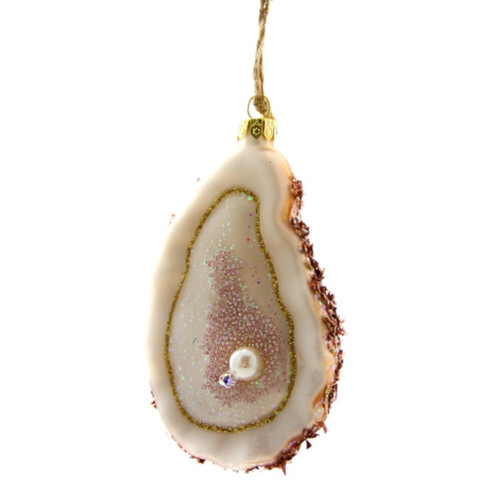 Cody Foster Glass Pink Oyster with Pearl Ornament