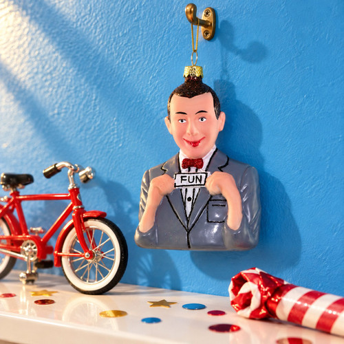 Cody Foster Pee Wee Herman Glass Ornament – glass Christmas ornament styled in a fun, eclectic home scene