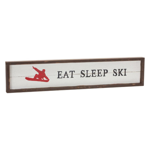 Eat Sleep Ski Hanging Wood Sign