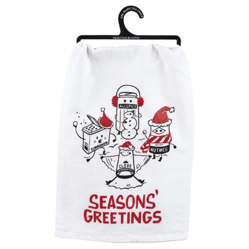 Christmas Kitchen Towel Seasons Greetings Ho Ho Ho – Designing Moments