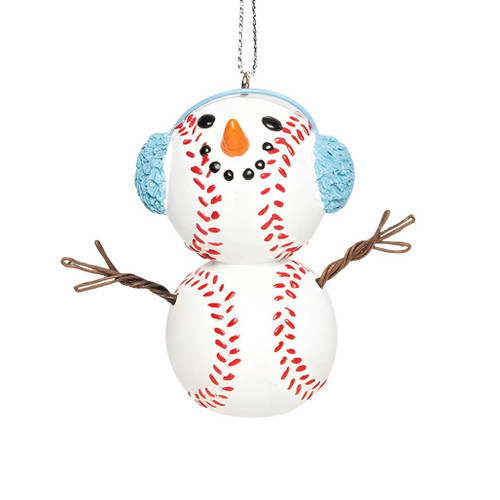 Baseball Snowman Hanging Ornament