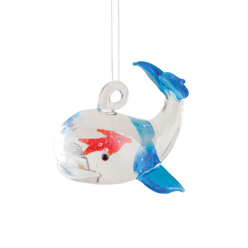 I Swallowed A Fish Glass Hanging Ornament