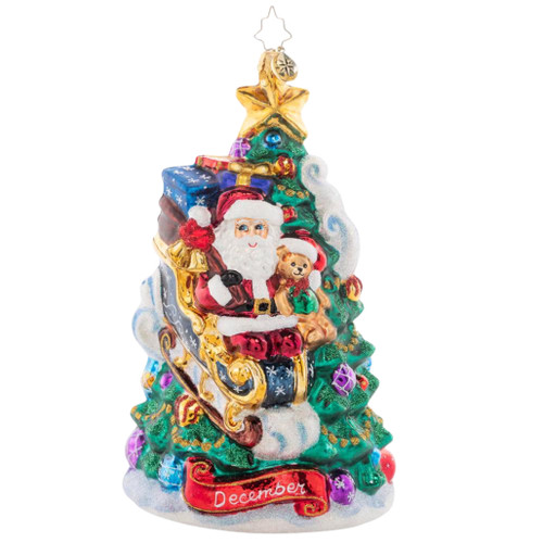 6 Inch December Decadence Santa on Christmas Tree Ornament