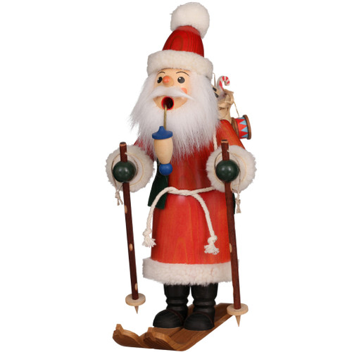 11.5 Inch Christian Ulbricht Santa on Skis Incense Burner for Festive Cheer
