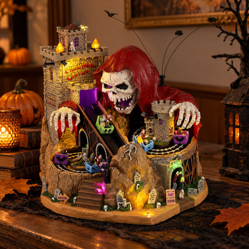 Lemax Spooky Town - Phantom Castle – collectible Halloween village piece displayed in a cosy home
