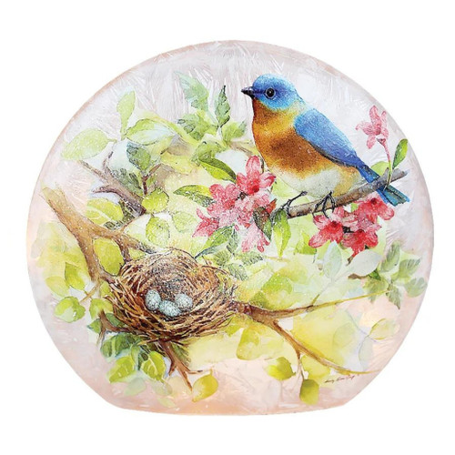 Stony Creek - Summer Songbirds Bluebird Small Lighted Glass Orb