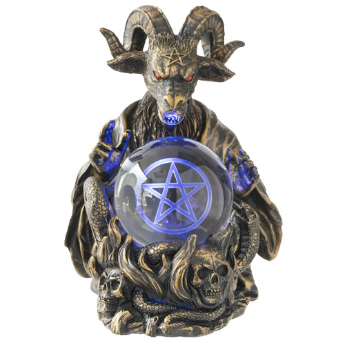 Baphomet With LED Gazing Ball Statue