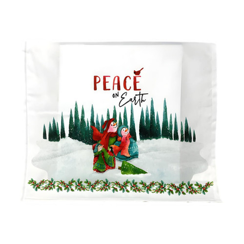 Peace On Earth Snowman Tea Towel