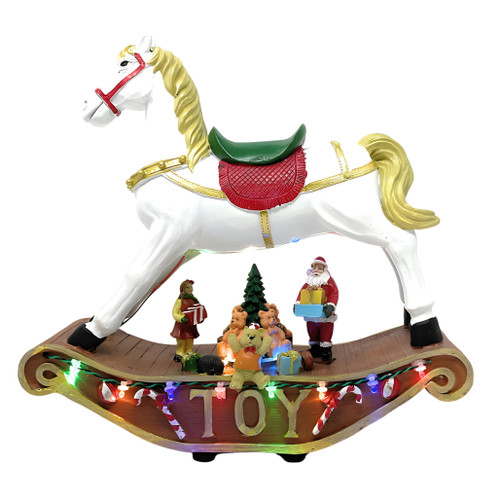 Animated Rocking Horse And Toys Figurine