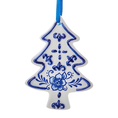 Delft Blue Tree Porcelain Ornament