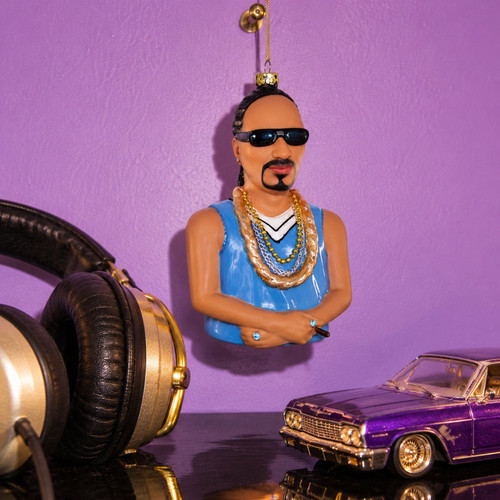 Cody Foster Snoop Dogg Hip-Hop Ornament – glass Christmas ornament styled in a fun, eclectic home scene