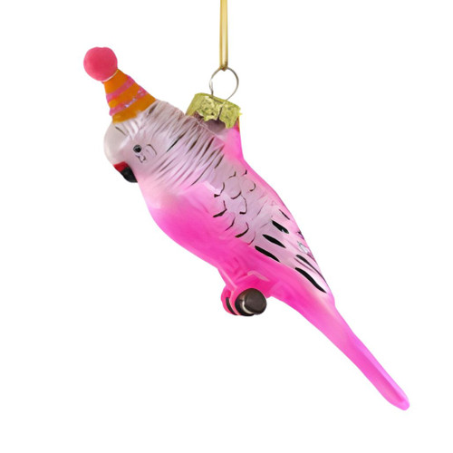 Party Parakeet Ornament, Pink