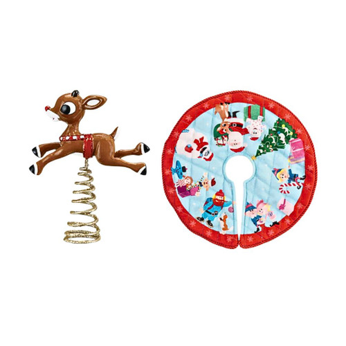 Mini Rudolph Tree Topper & Skirt Set