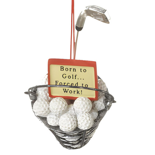 Bucket Golf Balls Born to Golf Ornament