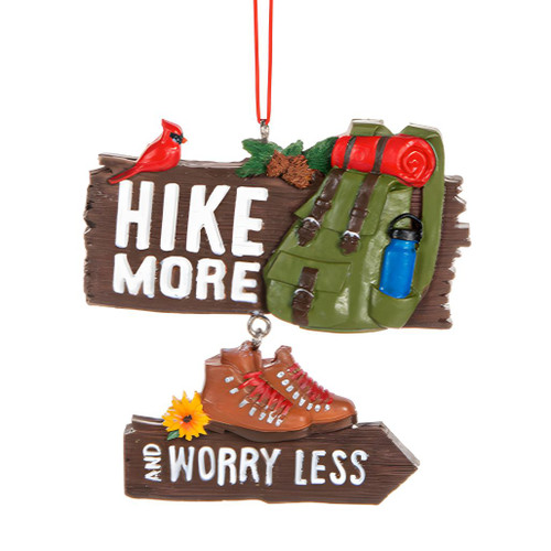 Hike More Worry Less Ornament