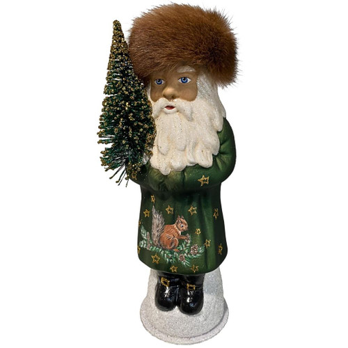 Santa in Fur Hat Candy Container
