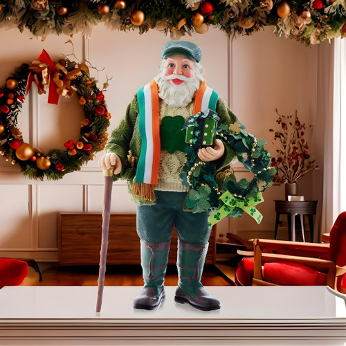 Kurt S. Adler Kurt Adler 10,5 Polegadas Fabriché Musical Irish Chef Santa Multi