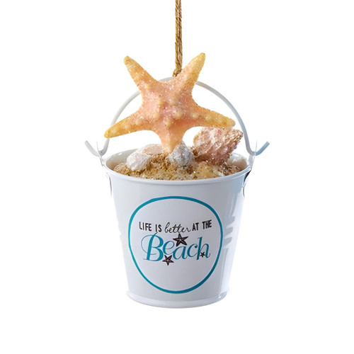 White Sand Beach Bucket Ornament