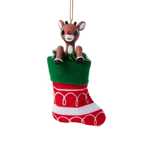 Rudolph In Stocking Ornament