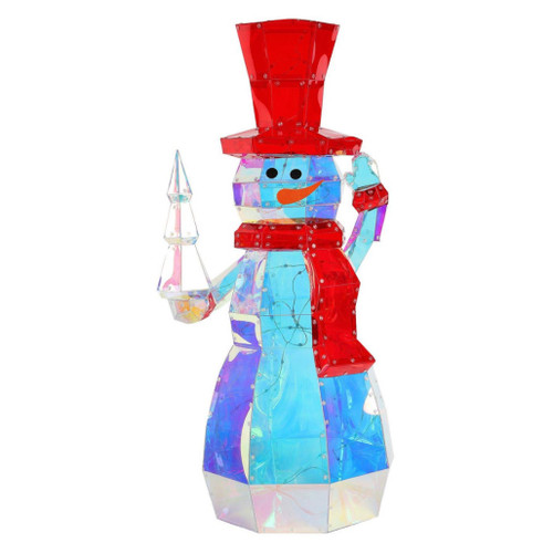 Lit Prism Snowman