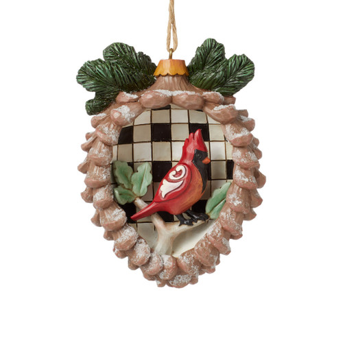 Jim Shore - Heartwood Creek - Highland Glen Cardinal Pinecone Ornament