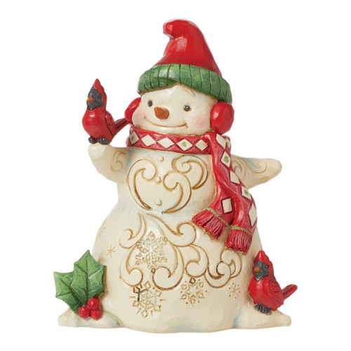 Jim Shore - Heartwood Creek - Snowman With Earmuffs Figurine