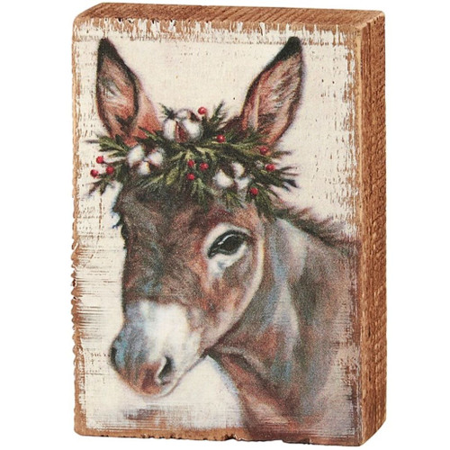 Merry Donkey Block Sign