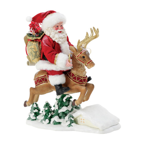 Possible Dreams - Santa On Leaping Reindeer Figurine