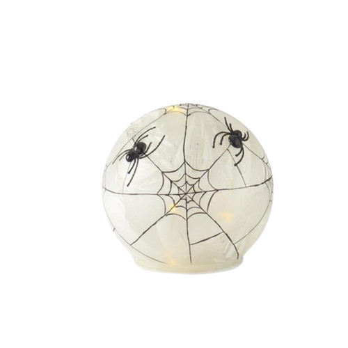 Small Frosted Glass LED Spider Web Globe with Timer